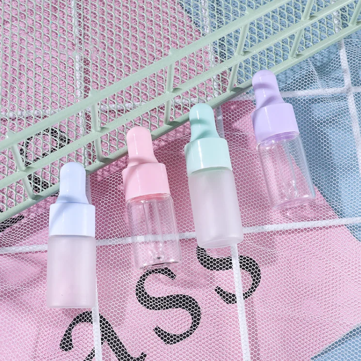 1ml 2ml 3ml 5ml Empty Small Sample Essential Oil Glass Dropper Container Cosmetic Serum Bottle