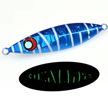 Cross-Border New Product Lead Luminous Effect 80g 100g 150g 200g Slow-Shake Sea Fishing Jig Without Hooks Stock Wholesale Night – Metal Jig – view 3