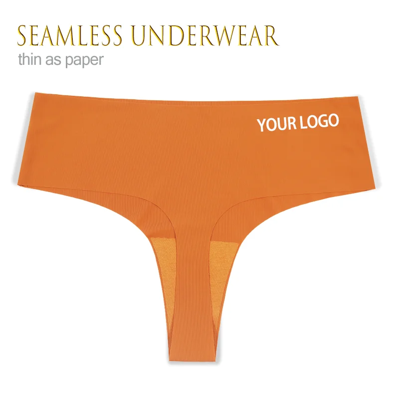 Custom Letter Logo Ladies Sexy Briefs Seamless Panties Ice Silk