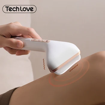 Techlove Handheld Electric Jade Guasha Beauty V Face Massager Vibrating Jade Scraping Lifting Anti Wrinkle Aging Face Massager