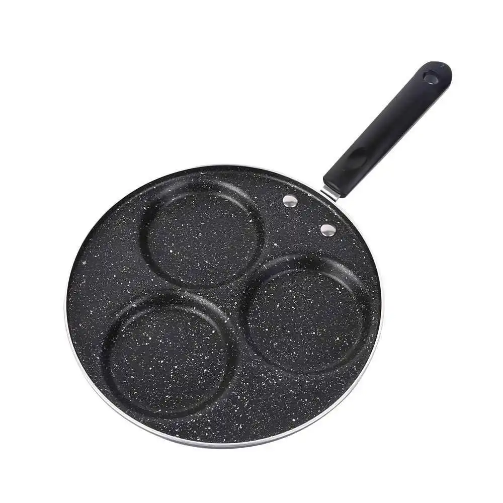 1pc Maifan Stone Frying Pan, Non-stick Flat Pan, 3-slot Flat