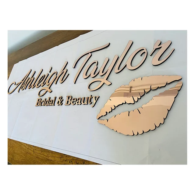 Personalized Acrylic Cut Name Sign Wedding Birthday Party Decoration Mirror Gold Custom Name Wall Hanging Party Gifts
