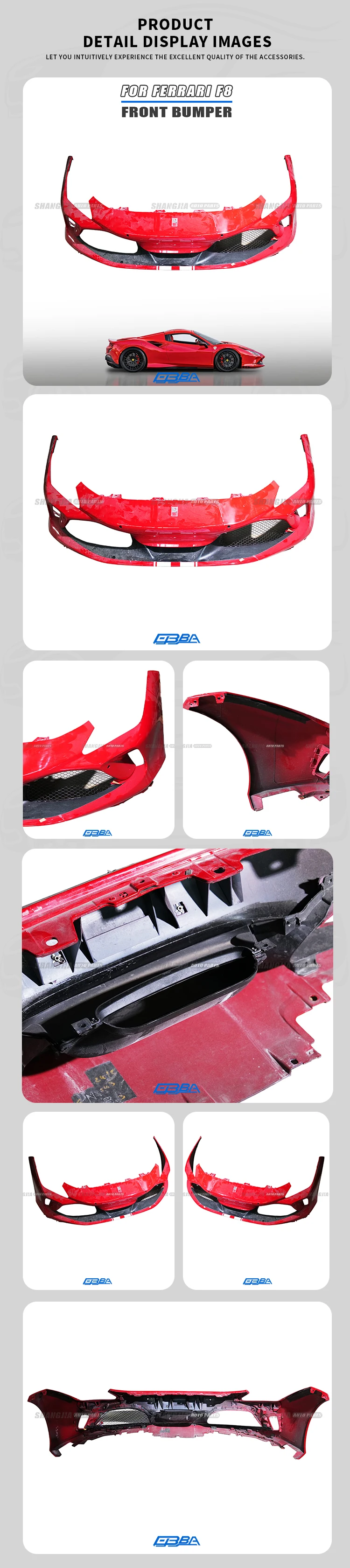 Front Bumper Suitable For Ferrari F8 985983438 Spider High Quality Original Used Plastic Car Front Bumper Not Repair Product manufacture