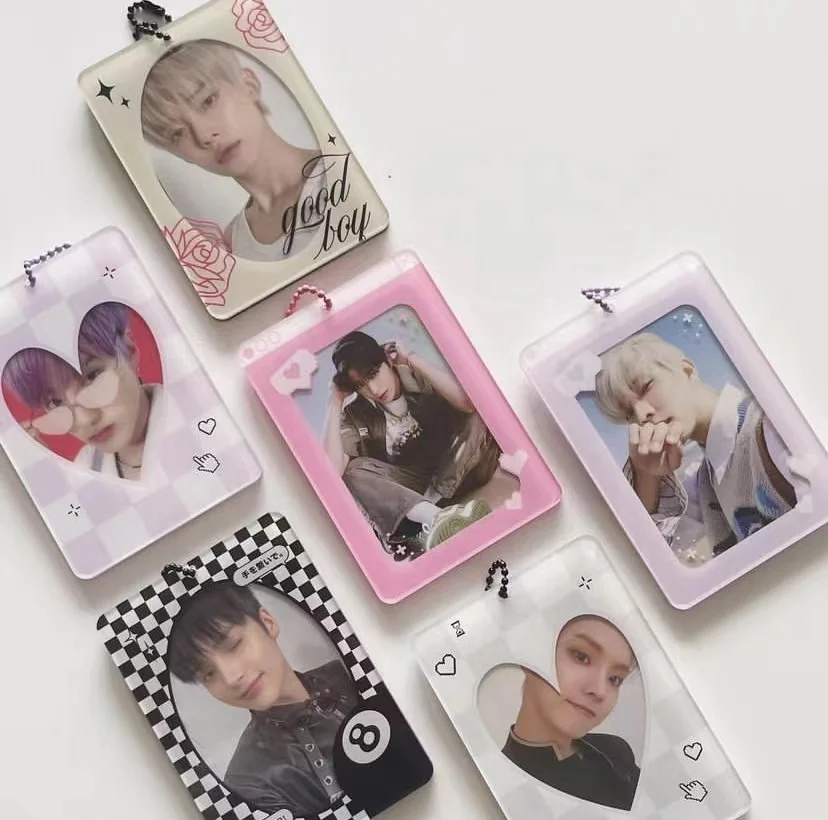 Custom Kpop Idol Photocard Credit Card Holder Keychain with Button
