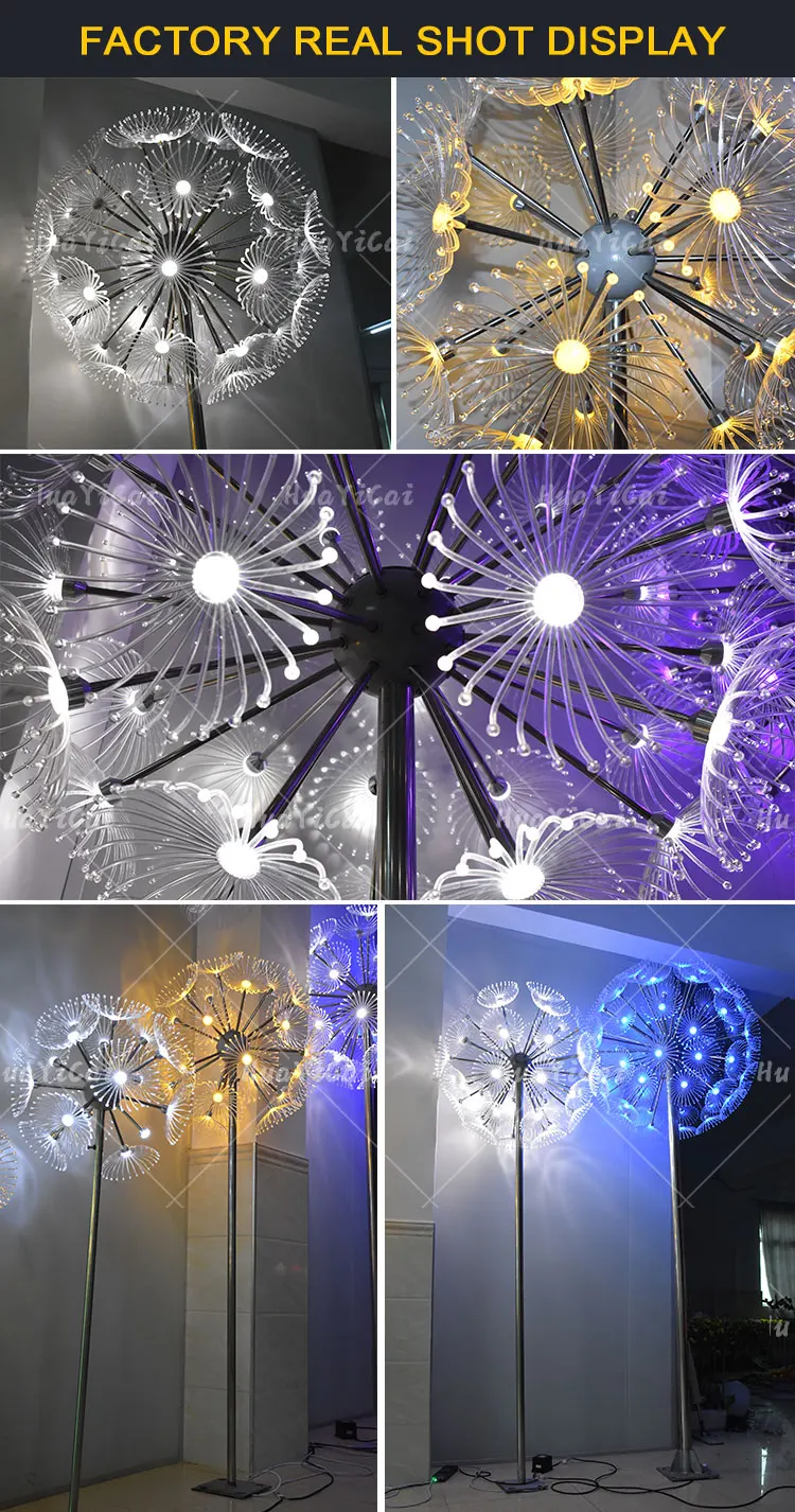 2022 Outdoor Waterproof Artificial 3D Large Fiber Optic Flower Lights Led Dandelion Decorative Holiday Motif Lights - Buy Decor Led Fiber Optic Dandelion Flower Light For Lawn Yard Displays,New Products Led Fiber