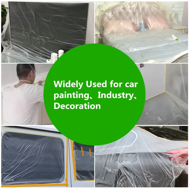 Residue Free Kraft Paper Pre Taped Overspray Masking Film for Automotive Paint Treatm