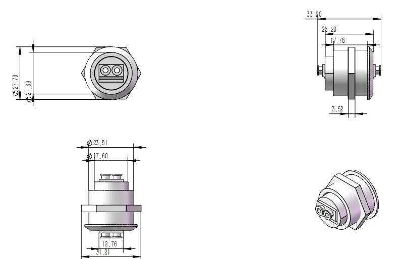 Fiber Optic Panel Mount Round LC Female to Female Coupler Single-Mode Multimode Module Socket Fiber Optic LC to LC