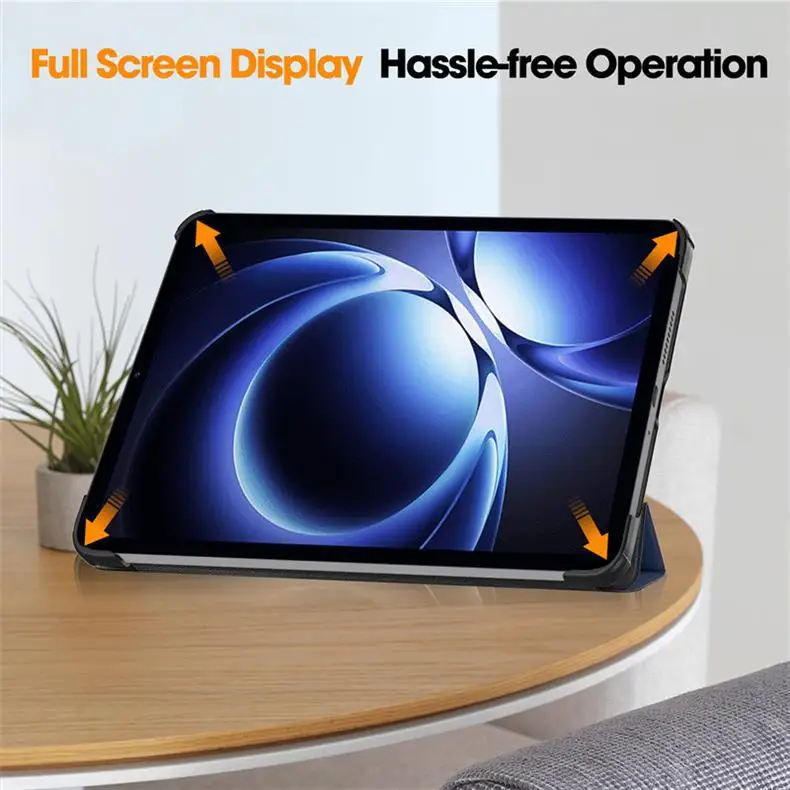 product wholesale customization tri fold kast a ply pu pc leather holder shockproof 88inch tablet case for xiaomi redmi k pad laudtec-5