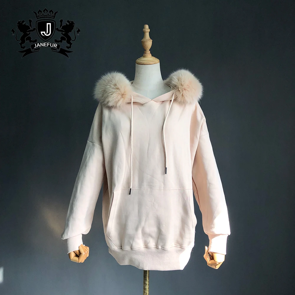 Multi Color Pullover Hoodie Factory Price Cheap Hoodie Sweatshirt With Fox Fur
