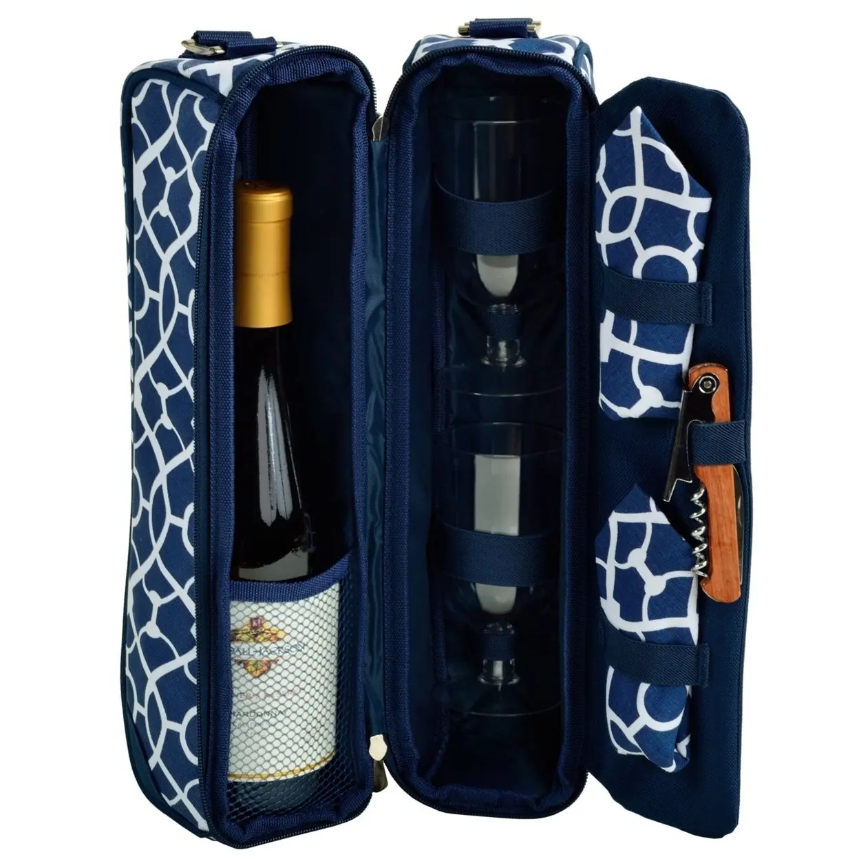 Picnic At Ascot Sunset Wine Carrier For 2 Insulated Wine Bottle