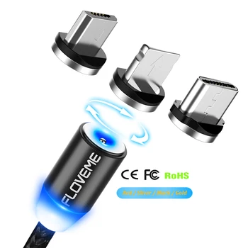Dropshipping Supplier CE FCC RoHS Approve Magnetic Charging USB Cable For iphone For Micro Type C Mobile Phone Charger Cable