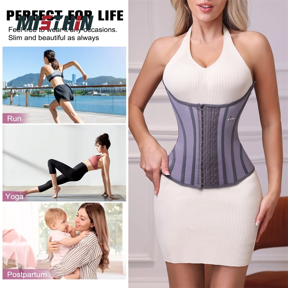 Custom LOGO Purple Full Body Belly Shaping Cincher Corset Wrap Belt Tummy Control Shapewear Waist Trainer Shaper Wear factory