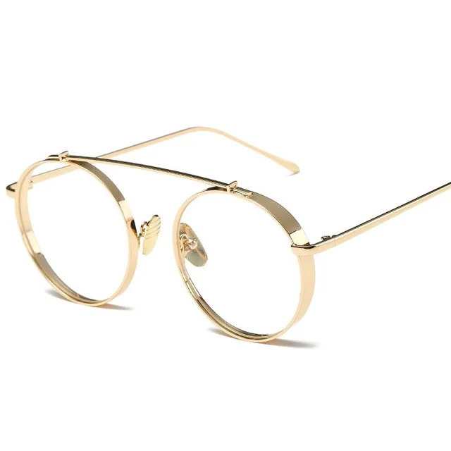 Women Men Thin Metal Frame Clear Round Lens Glasses Nerd Spectacles Eyeglass