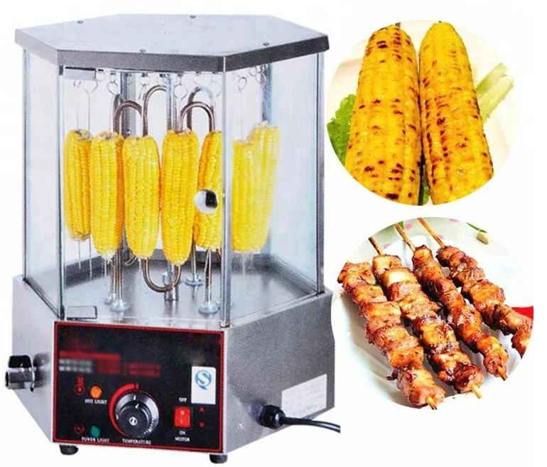 Electric Corn Roasting Machine Stainless Steel Revolve Type Grilled Corn Machine 220V New Condition