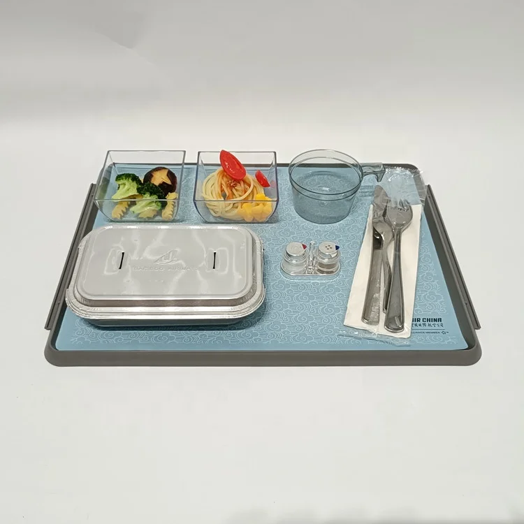 Economy Class Tray Set-up Inflight Rotables Inflight Tablewares Airline Cabin Meal Rectangle Serving Tray Set