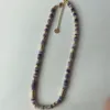 7    Amethyst Stone Flying Saucer Necklace
