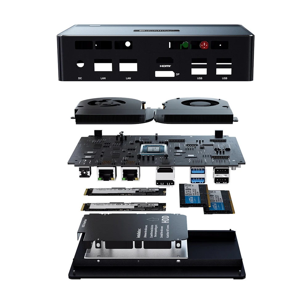 Beelink GTR4ファクトリーPC用AMD R9 4900H (8C/16T) トリプル