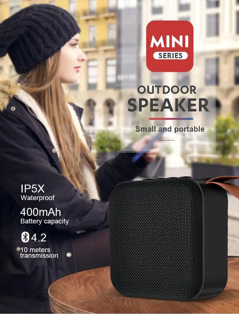 
T5 беспроводной Bluetooth мини-динамик стерео портативные колонки сабвуфер Bluetooth 4,2 с SD FM открытый колонки громкоговоритель 