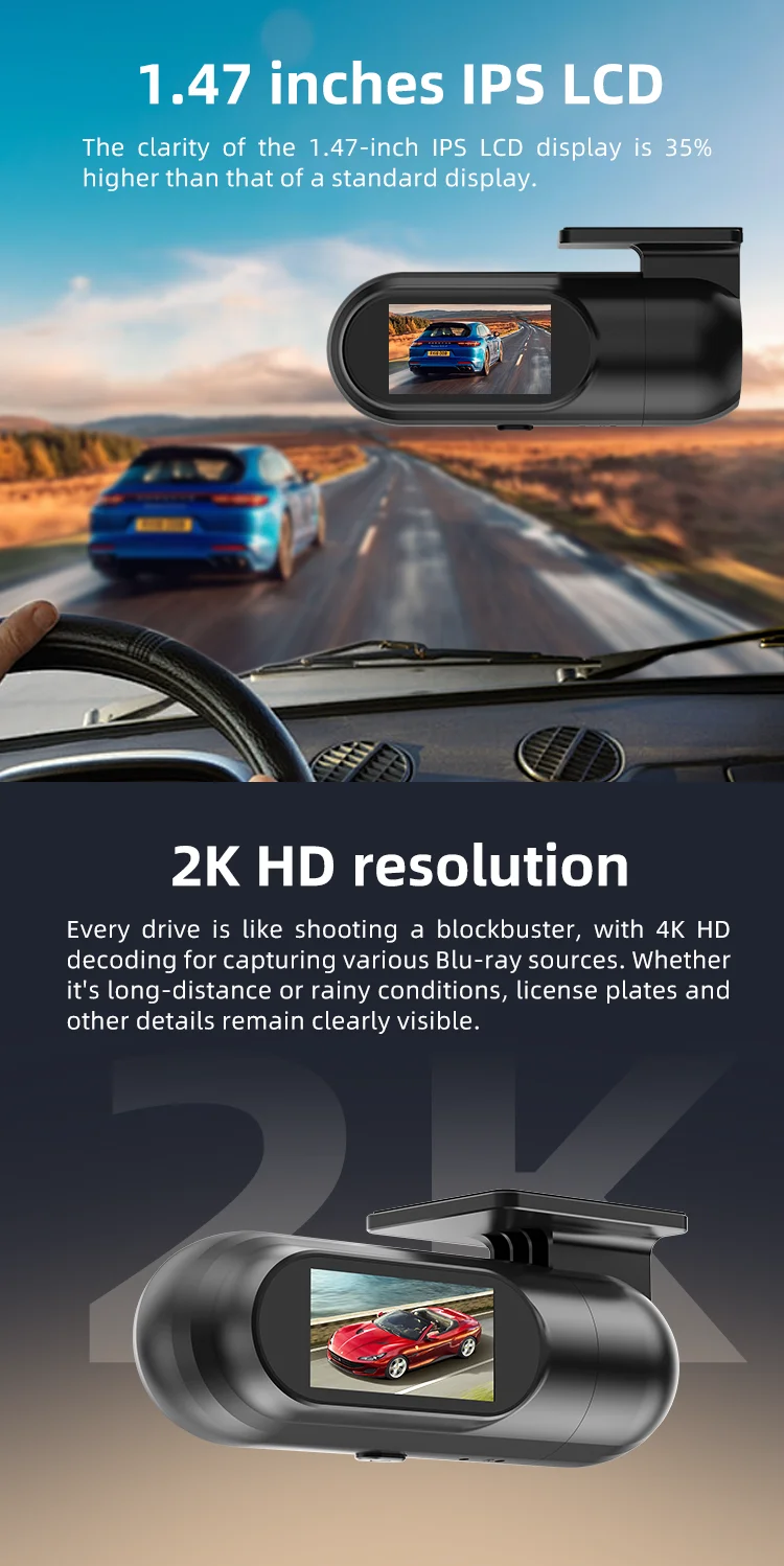 Mini Vehicle Camera Recorder 2K Dashcam ADAS System Dash Camera with GPS and Wifi Loop Recording Emergency Recording supplier