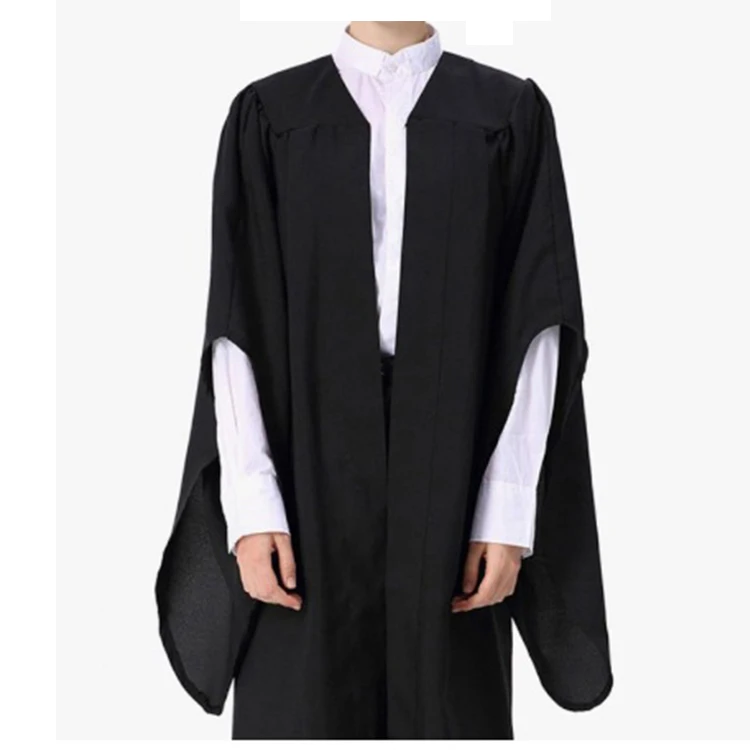 Custom Matte Economy UK Bachelor Graduation Gown with Bat Wing Sleeves supplier