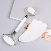 Rullo di giada bianca e ala Gua Sha (senza scatola)