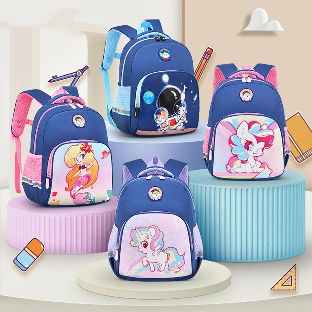 Quality Zippers Boy Cartoon Children Girl Cute Kids Backpack Fashion