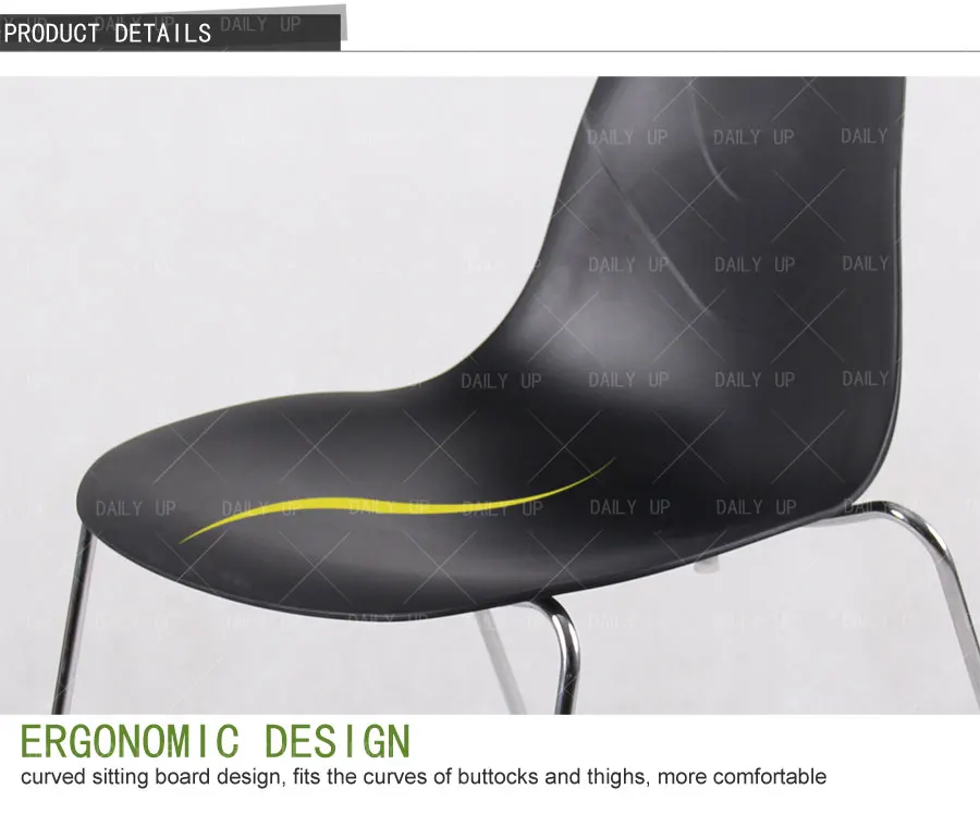 Stackable Household Chair With Sled Metal Frame Kitchen Dining Chair With Ergonomic Backrest For Living Room Bedroom Leisure