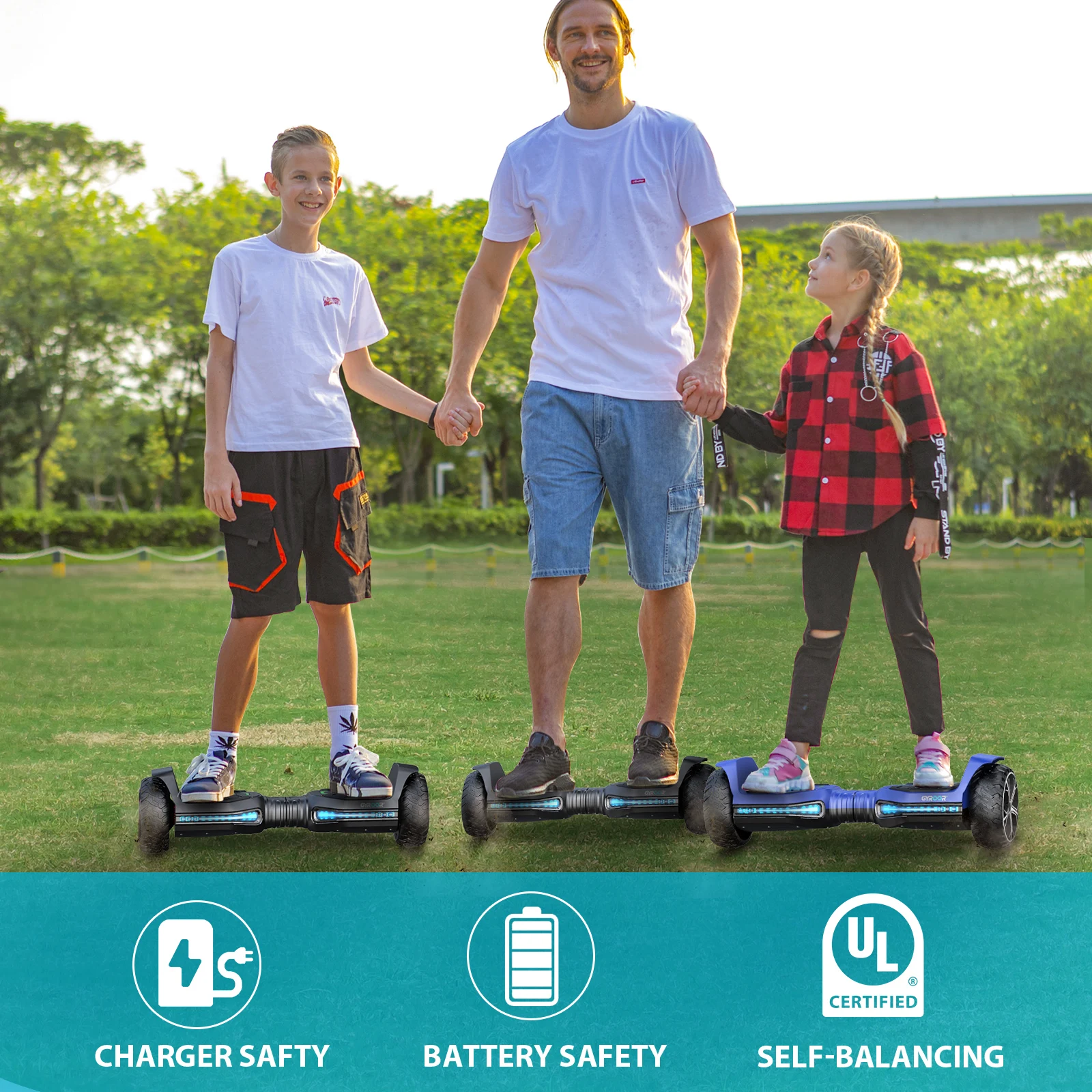 Gyroor Durable Smart Two Wheel Hover Board Balance Hoverboard with Dual System