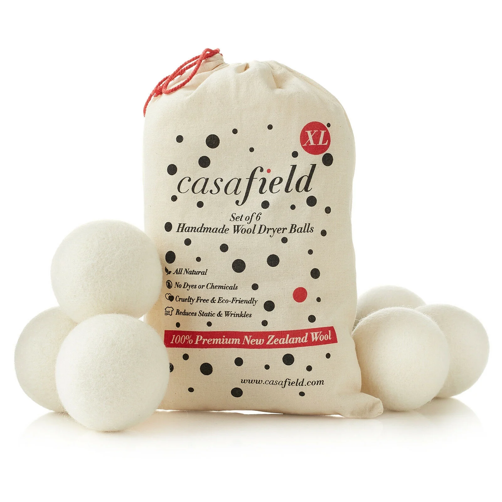 6 wool. Dryer balls natural Fabric Softener. Wool Part in New Zealand.