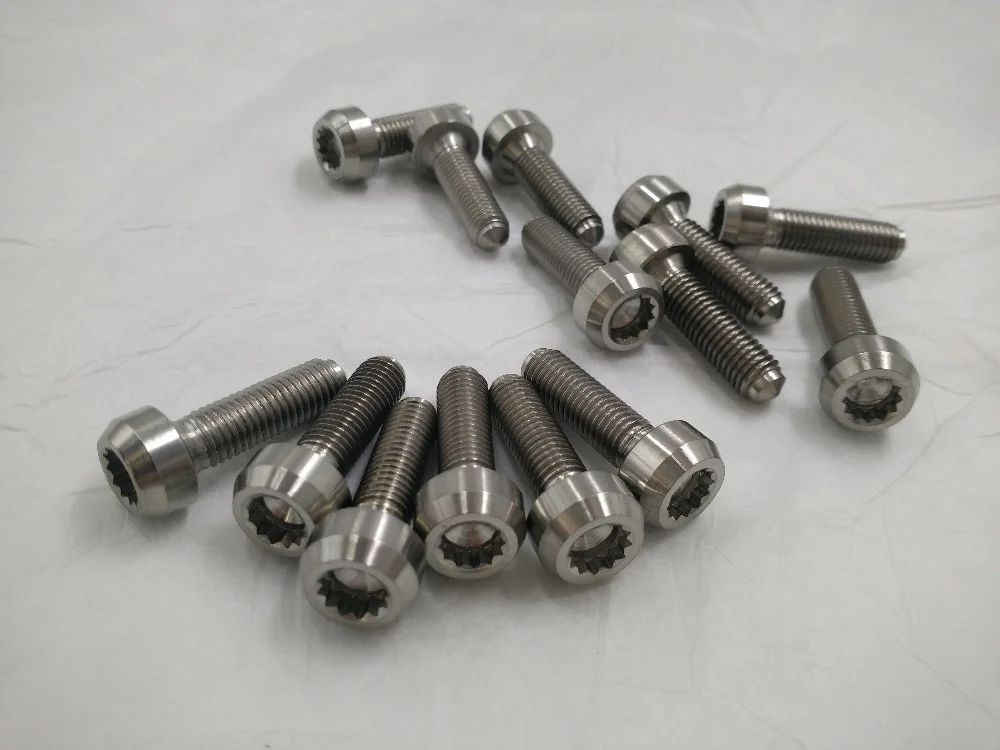 Ti6Al4V Grade 5 Titanium Hardware Stock Size M7 x 32mm Titanium Split Rim Bolts for BBS Wheels