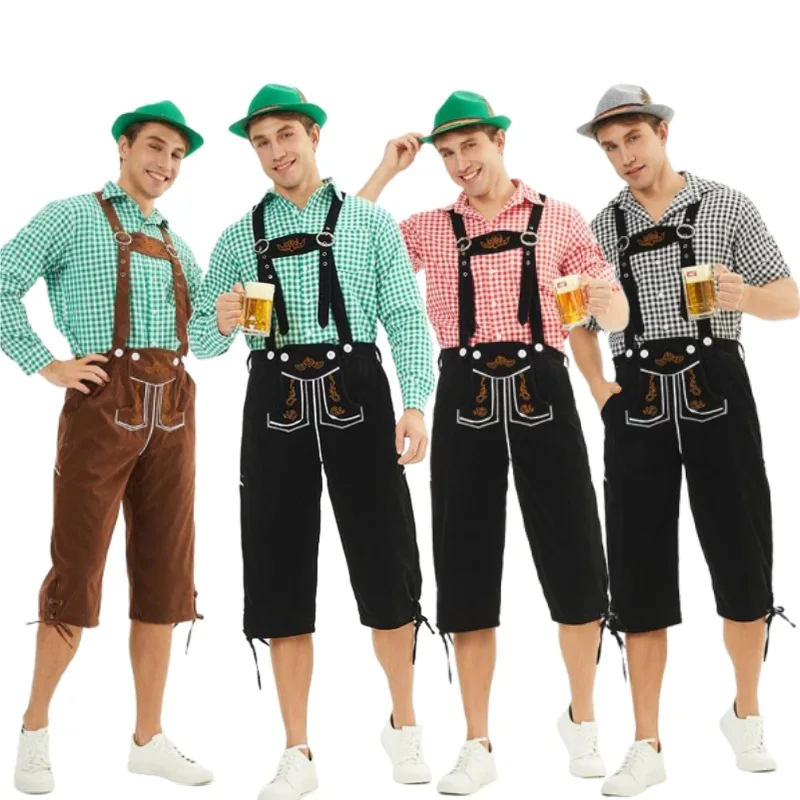 Oktoberfest Lederhosen Costume Graphic Tee For Men – Fun German Beer Shirt SM-3XL