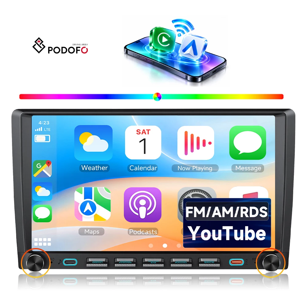 Podofo 2Din Car Stereo 9