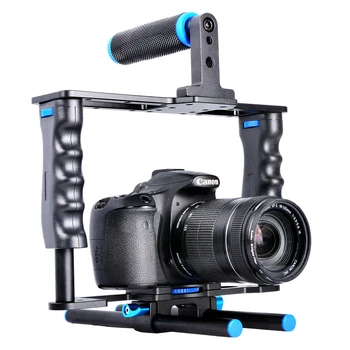 Yelangu Aluminum Camera Video Cage Kit With Video Cage Top Hand Grip15mm Rod for Canon 5D Mark II/ 5D Mark III detail image