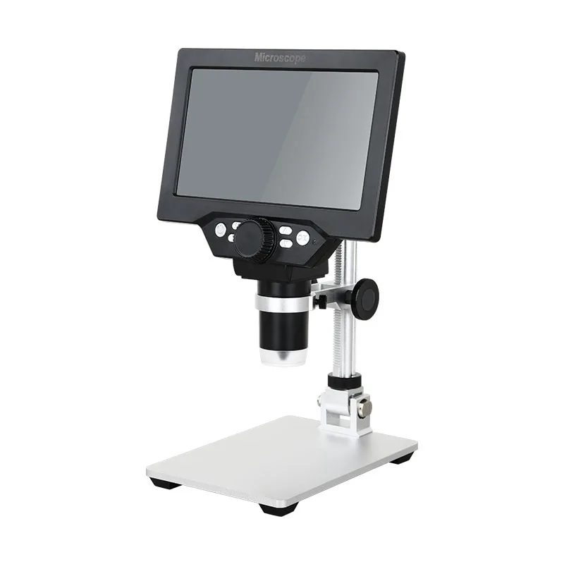 Cadeau de Juillet Microscope numérique Alliage d'aluminium à écran Rotatif Stable ABS Grand écran pour la réparation de Montre de Test de Carte Microscope électronique numérique 