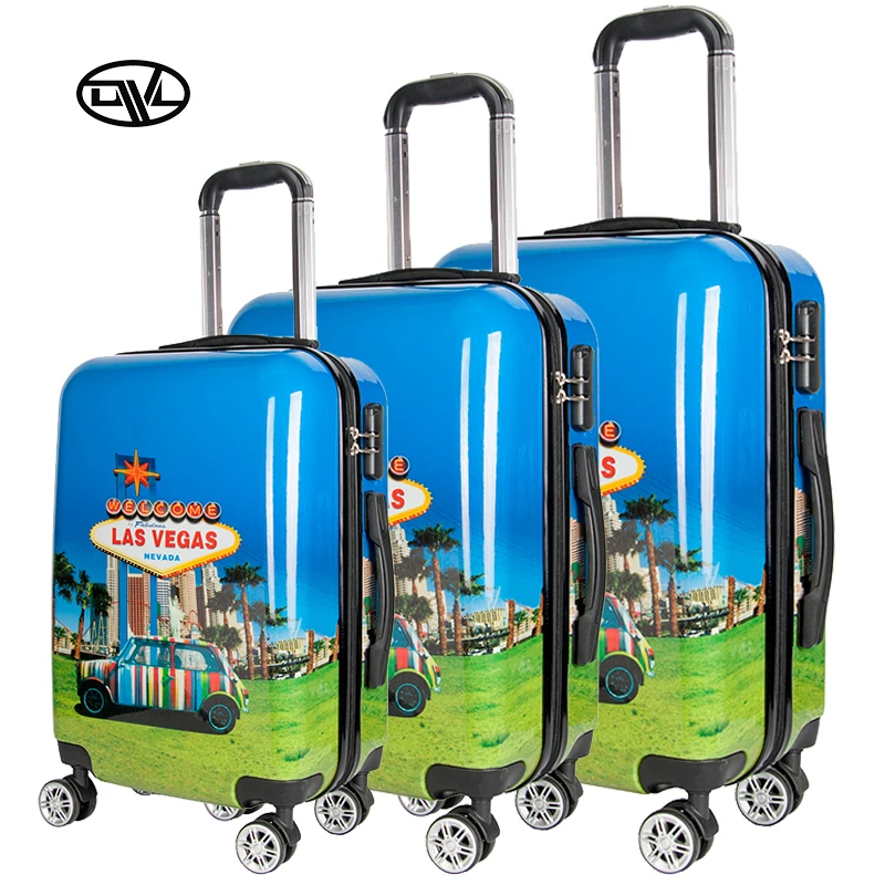 Factory 3PCS OEM Professional  and Accept Printing ABS Pc Children Trolley Suitcase Kids Travel Luggage