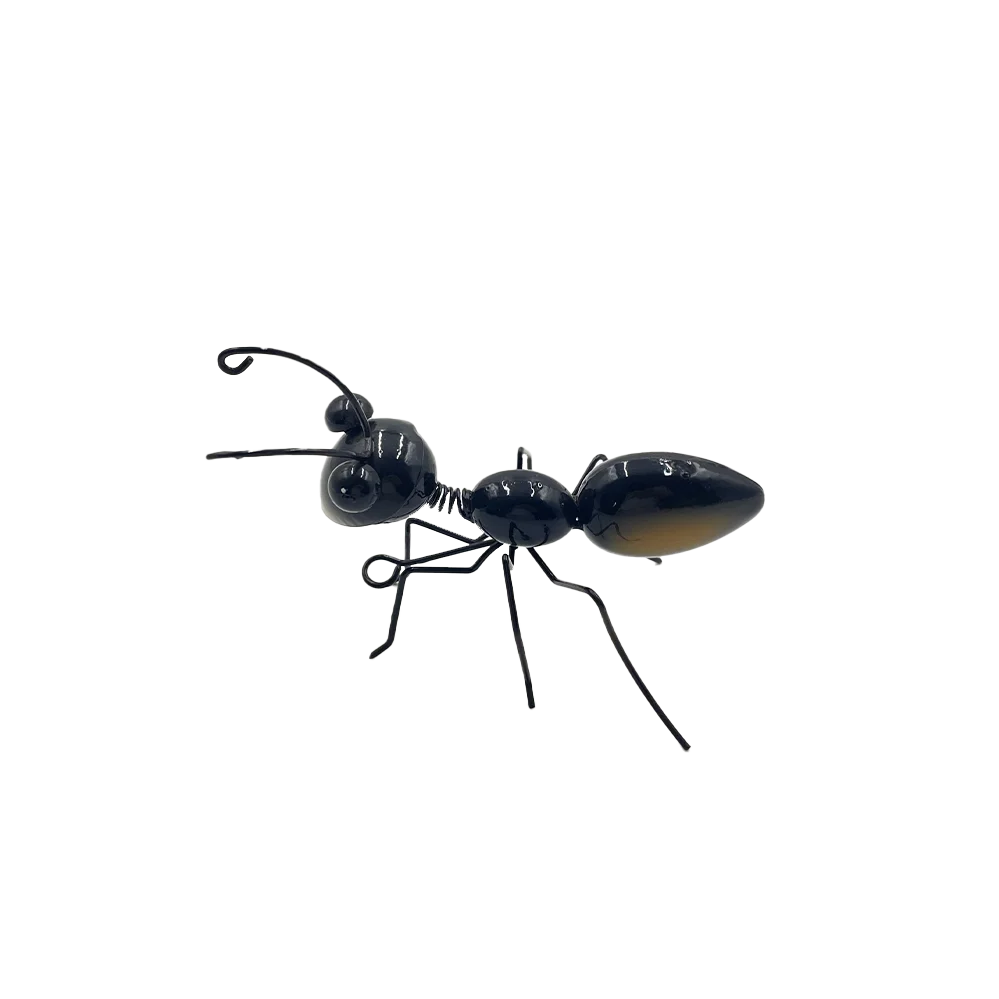 Metal Cartoon Insect Statue Wall Lawn Bar Bedroom Hanging Sculpture Art Courtyard Fence Metal Black Ant  