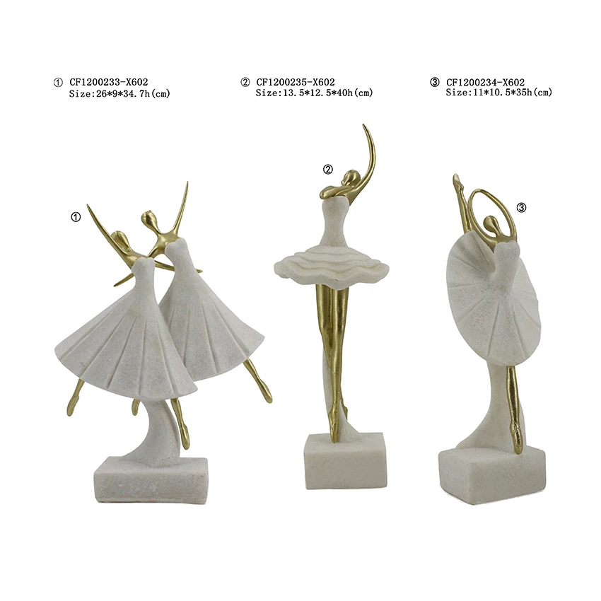 Polyresin Ballerina Statues Ornament Dancing Girl Dancer Ballet Figurines for Home Decor details