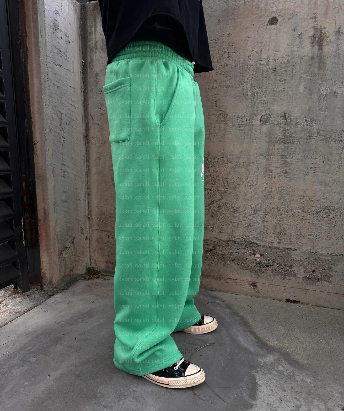 Track Jogger Stacked Pant Custom Heavyweight 500 GSM Fleece Cotton Print Logo Wide Leg Baggy Sweat Trouser Flared Sweatpants Men gallery 3