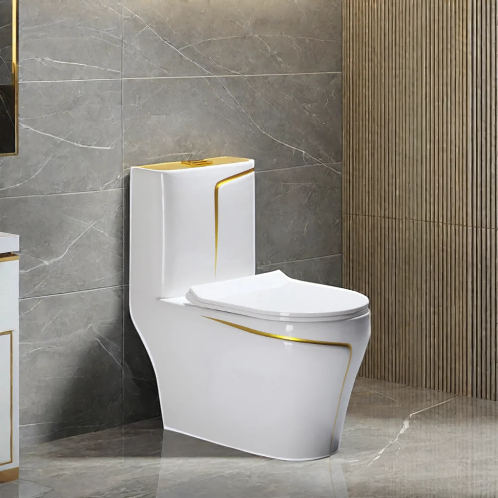 Modern Design One-Piece Sanitary Ware Closestool Toilet Chinese Ceramic Floor Mounted S-Trap Home Hotel Use Wc Toilet