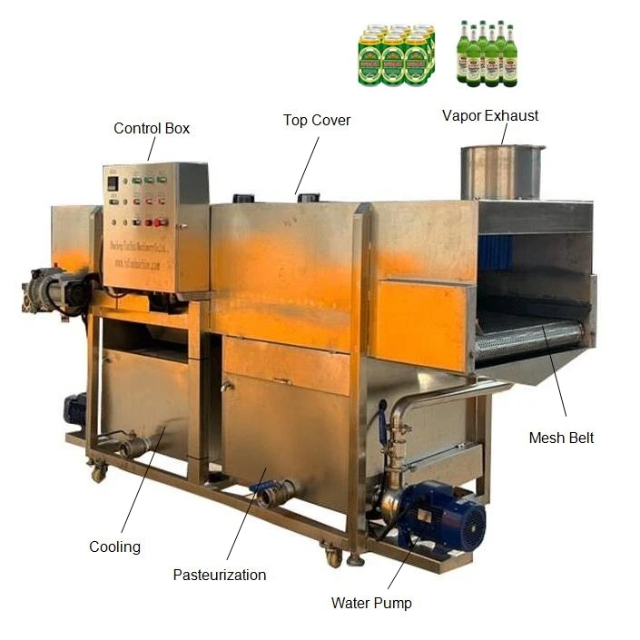 Small Customize Continuous Bottle Cans Beer Drinks Tunnel Pasteurizer Sterilizer Dryer Wine Pasteurization Sterilizing Machine