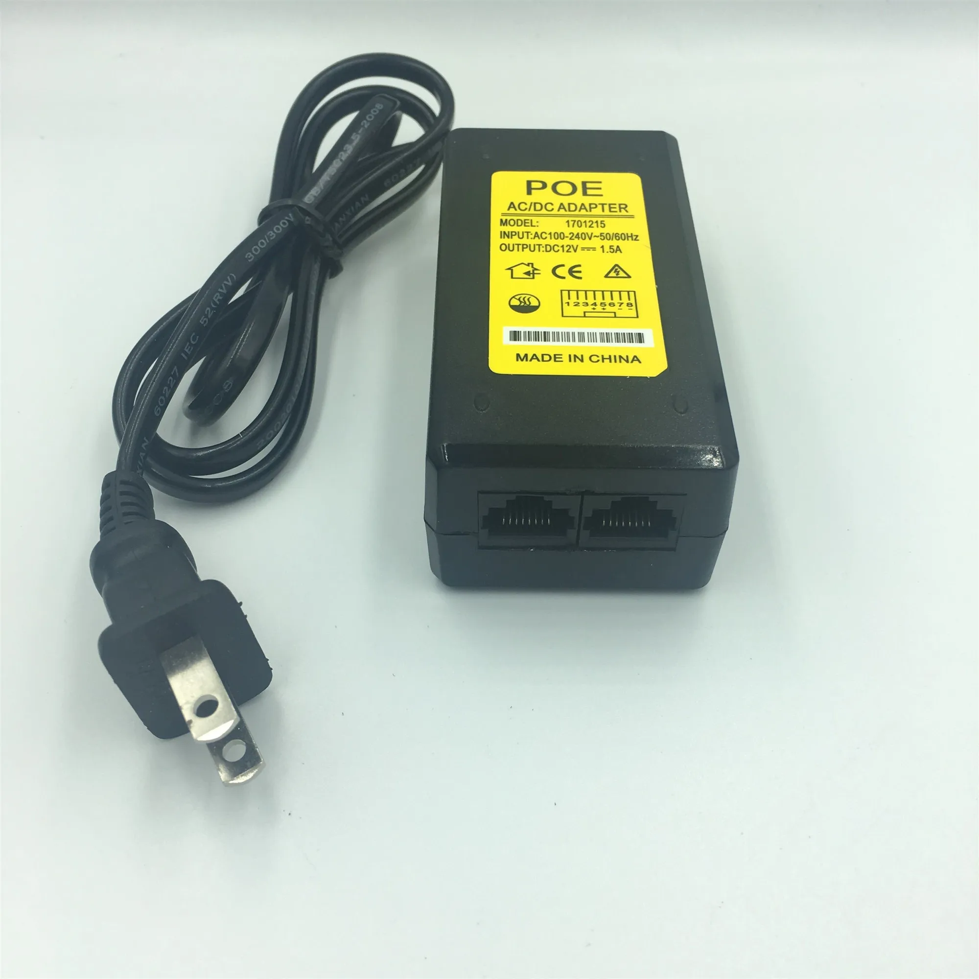 Штепсельная Вилка стандарта США, источник питания, Пассивный Инжектор poe, адаптер переменного/постоянного тока 12 В 1,5 А