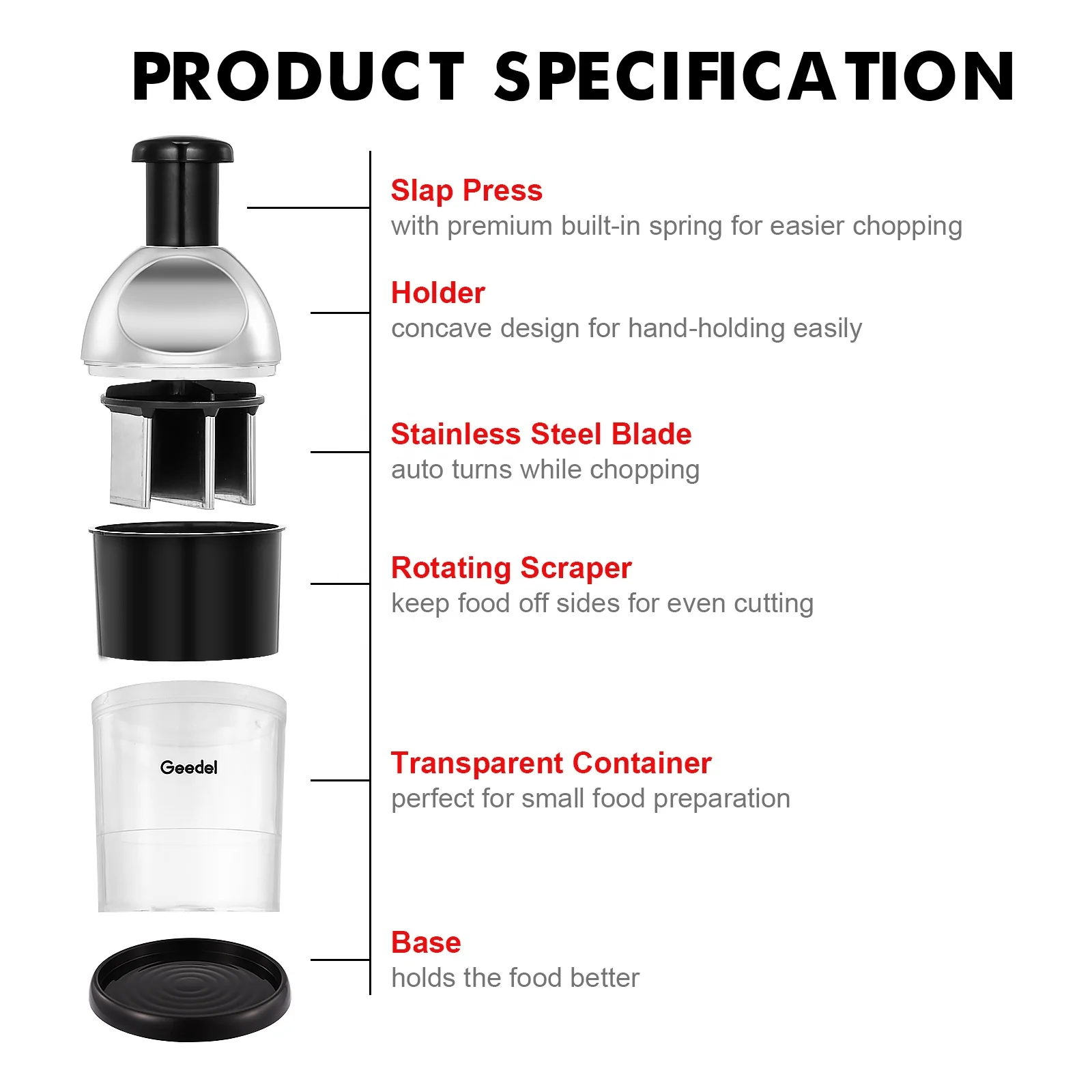 Kitchen Food Onion Chopper Shredder Cutter Hand Slap Food Quick Speedy Vegetable Chopper