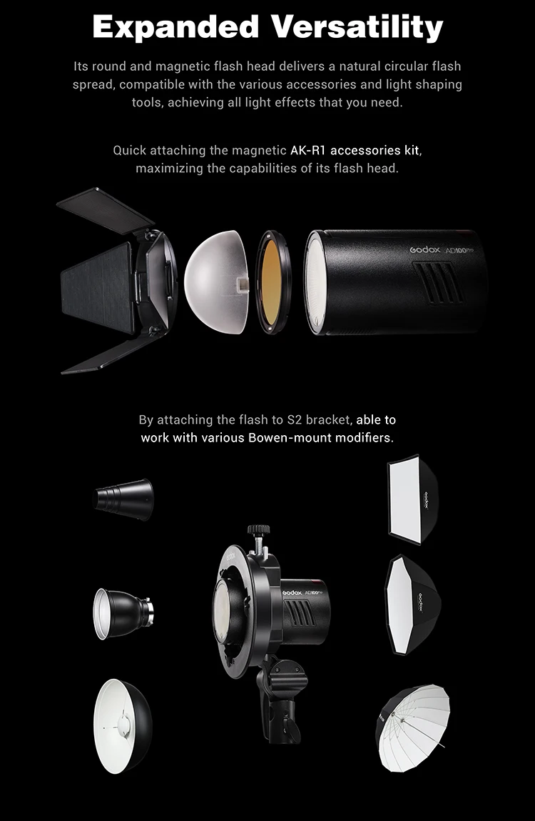 TA Camera: Đèn Flash Godox AD100Pro Godox AD100 Pro 100W - Chính hãng Godox - Bảo hành 12 tháng
