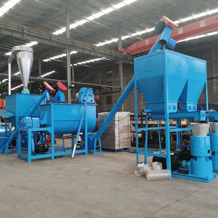 Factory 1-2 Ton/h Feed Line Full Animal Chicken Cow Cattle Rabbit Feed Pellet Machine Production Line for Farm Poultry Livestock