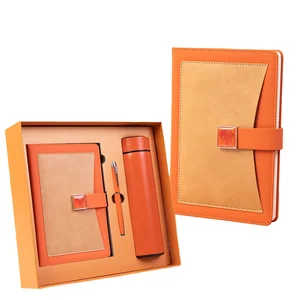 A2802 Custom Stationery  A5 Business Notebook with Leather Cover Hardcover Thread Sewing School Journal Notebook Set