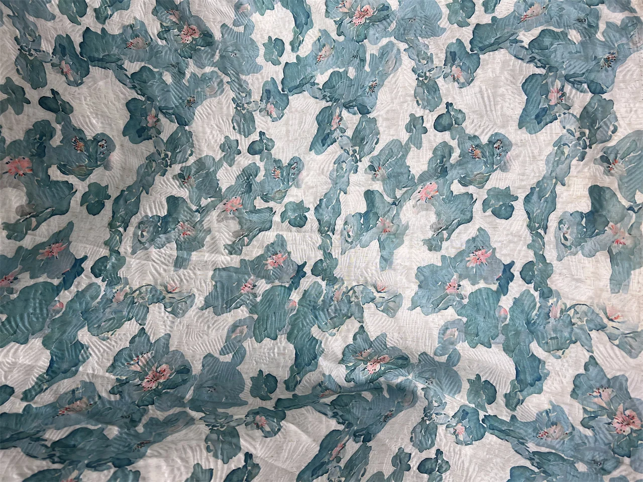 High Quality 100% Polyester Jacquard Printing Linen-Look Fabric for Garments and Dresses
