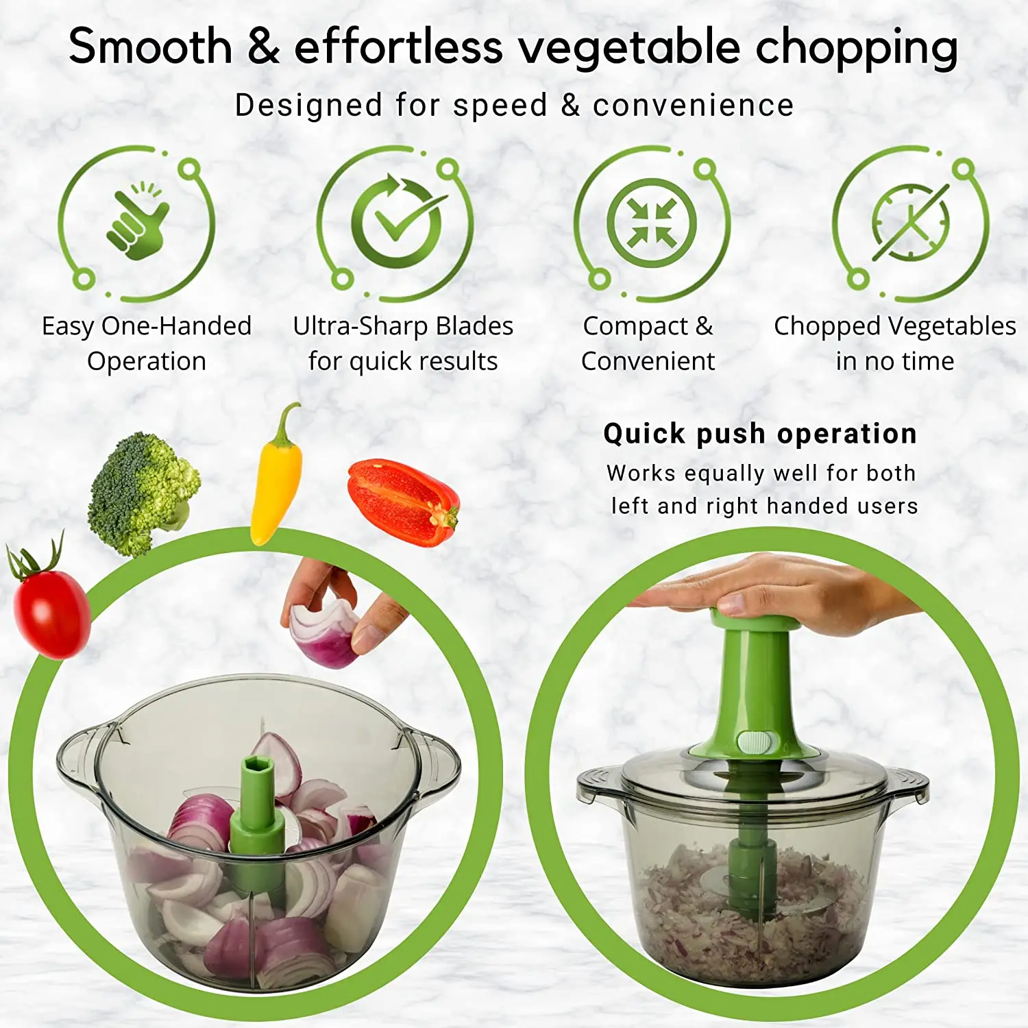 Multipurpose Express Food Chopper Durable Manual Hand Held Chopper Latest Manual Food Quick Chopper