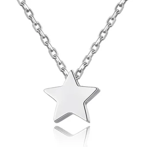 POLIVA Newest Popular Style Rhodium Plated Star Necklaces Fashion 925 Sterling Silver Necklace Chain