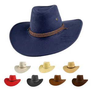 Cowboy Hat Men's Ethnic Style Retro Knight Woolen Top Hat Women's Windproof Felt Jazz Hat