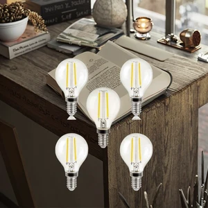 Vertak High Quality 8W LED Vintage G45 E14 Filament Bulb Clear Transparent 3000K 4000K Options 6500K Color Reflector Plastic
